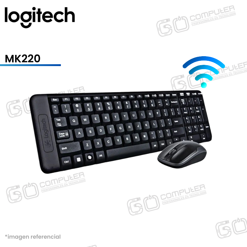 TECLADO LOGITECH+MOUSE MK220 WIRELESS USB SP BLACK