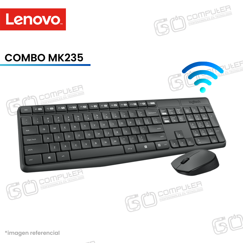 TECLADO + MOUSE LOGITECH  INALAMBRICO MK235 USB BLACK