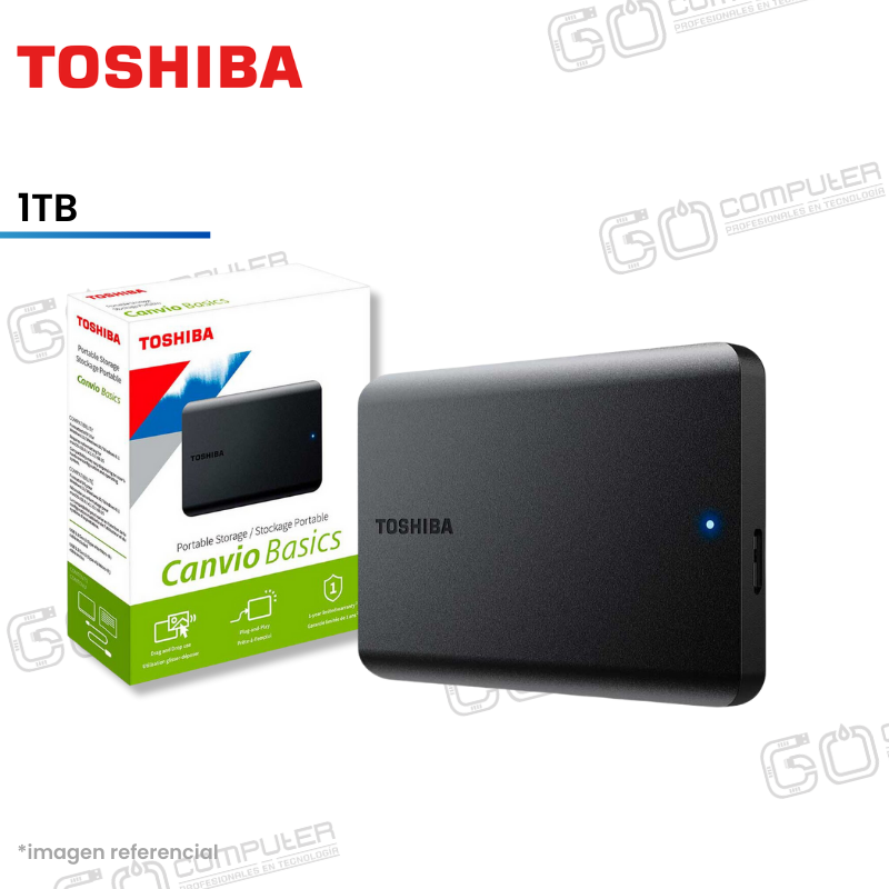 DISCO EXTERNO TOSHIBA 1TB CANVIO BASICS USB 3.2 HDTB410XK3AA