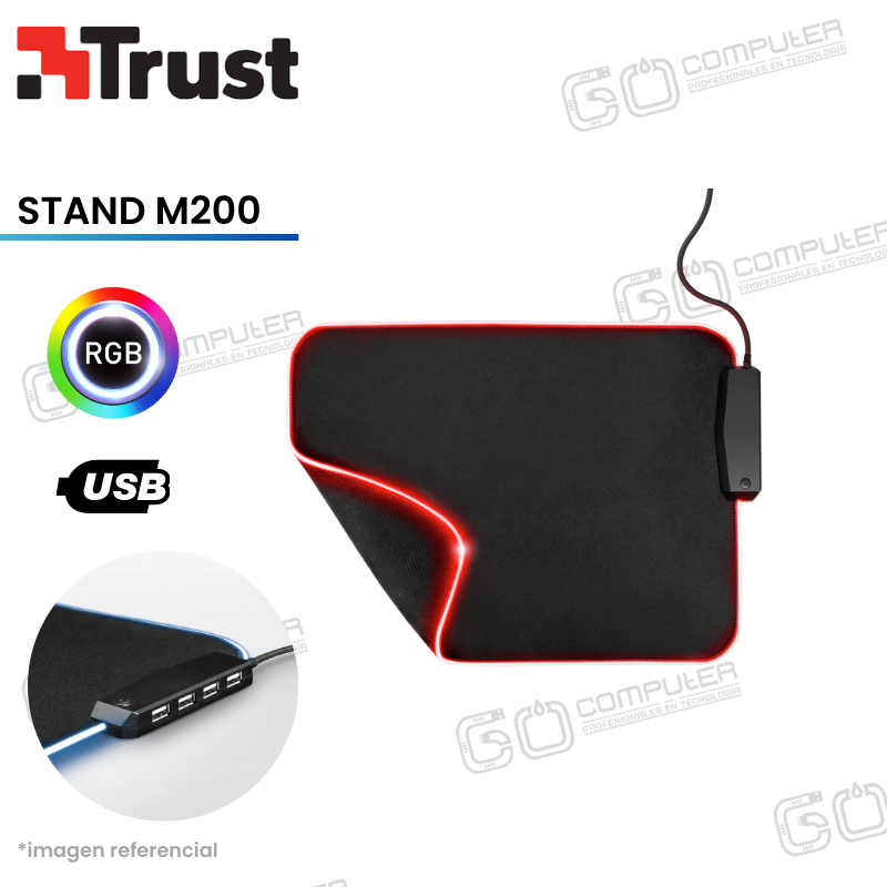 PAD MOUSE TRUST GLIDE FLEX GXT 765 BORDE ILUM. 4USB. 23646